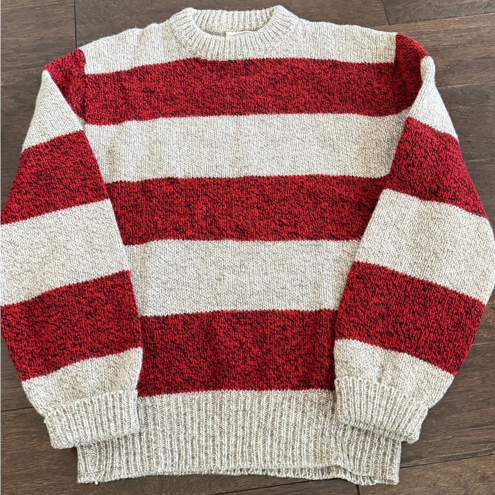 Vintage 90s Environmental Clothing Co. Striped Wool Sweater Women Medium Knit